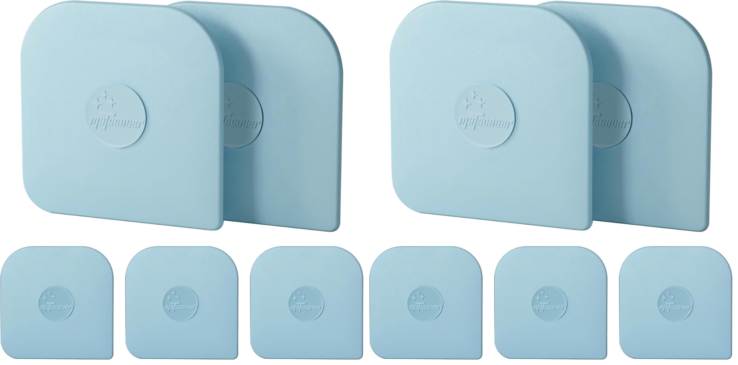 Pan Scraper, 5 Pcs Pot &amp; Dish Scraper Plastic, Sturdy Scraper Kitchen Tool, Aqua (Pack of 2)
