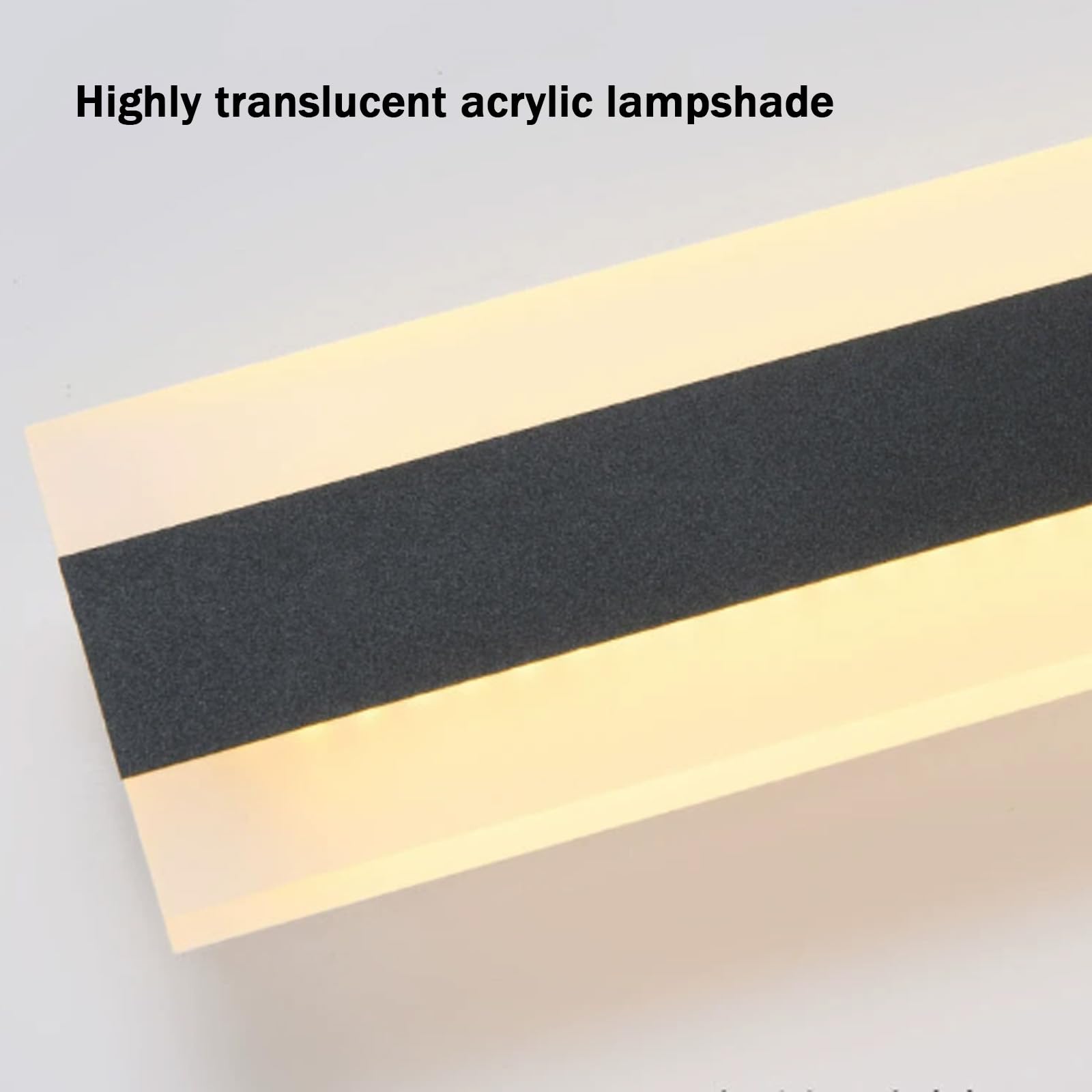 Zewnętrzna akrylowa minimalistyczna długa lampa ścienna LED czarna lampa ścienna IP65 wodoodporna kreatywna prostokątna dekoracyjna dekoracja na tarasy zewnętrzne / wewnętrzne garaż (80 cm, biały
