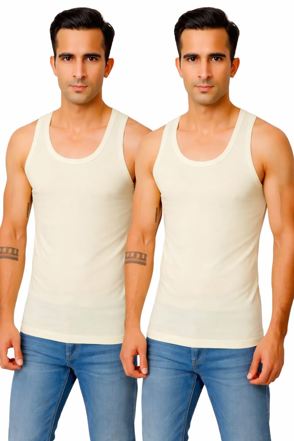kothari Challenge Men's Vest, Beige, Sleeveless, Pure Cotton, Thick, Pack of 2-picture-49