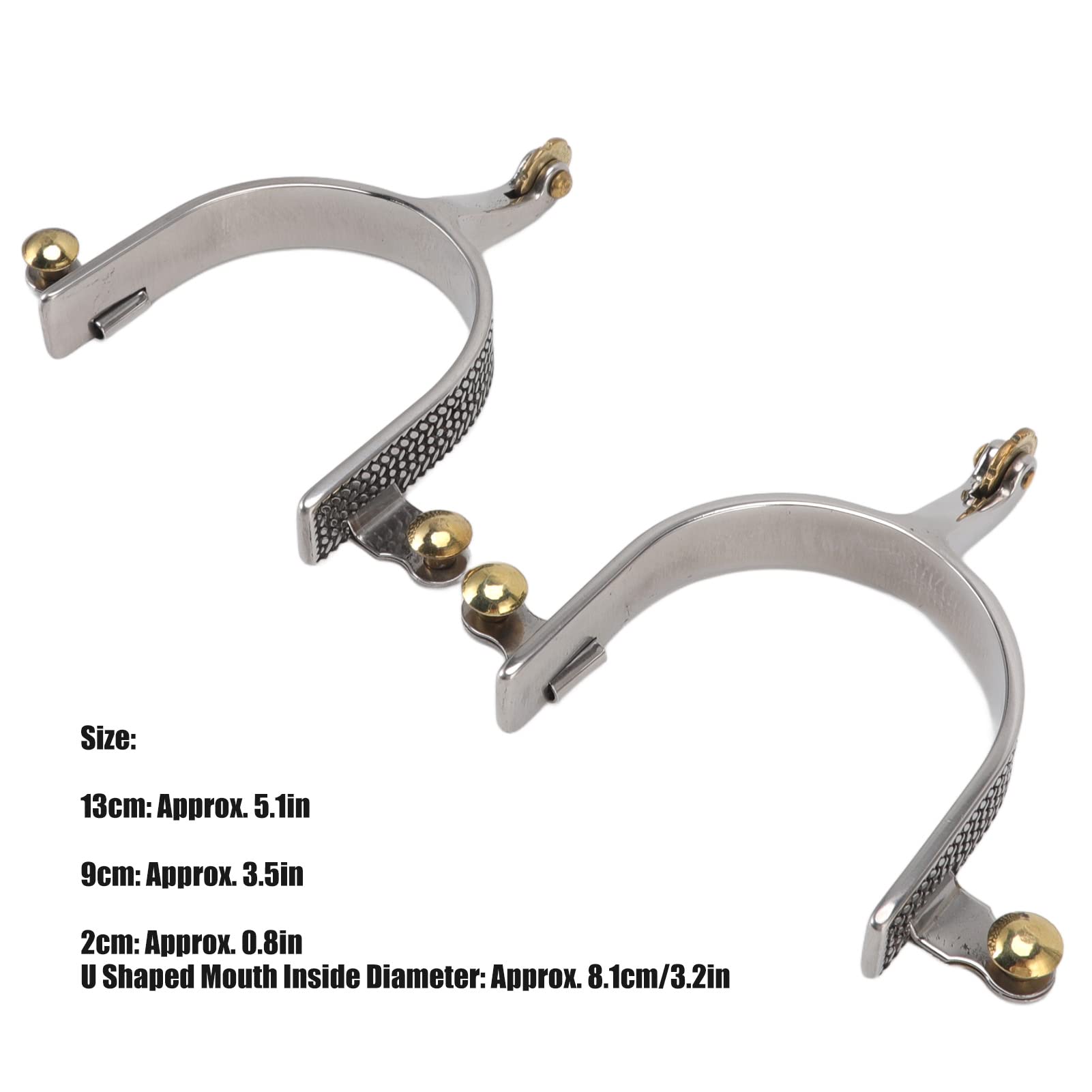 Buachois 1 Paire D'éperons de Cheval 8,1 cm de Diamètre Intérieur en Acier Inoxydable Rétro Western Cowboy éperon Lisse Rouleau éperons de Botte équestre pour L'entraînement du Cheval
