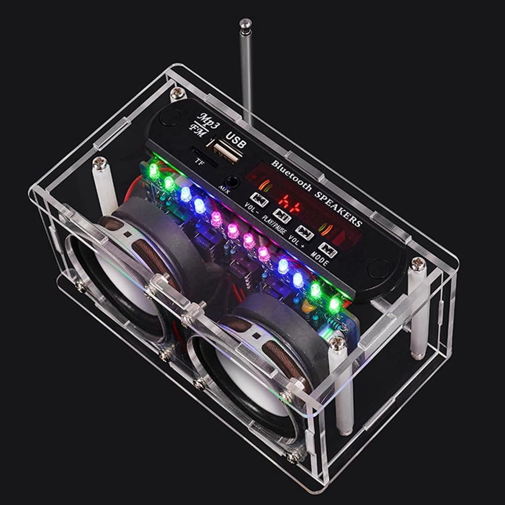 Kit de Haut-Parleur Bluetooth Bricolage avec Radio FM 87,5-108 MHz DIY Projet de Soudure Pratique Kit Électronique Assemblage de Soudure