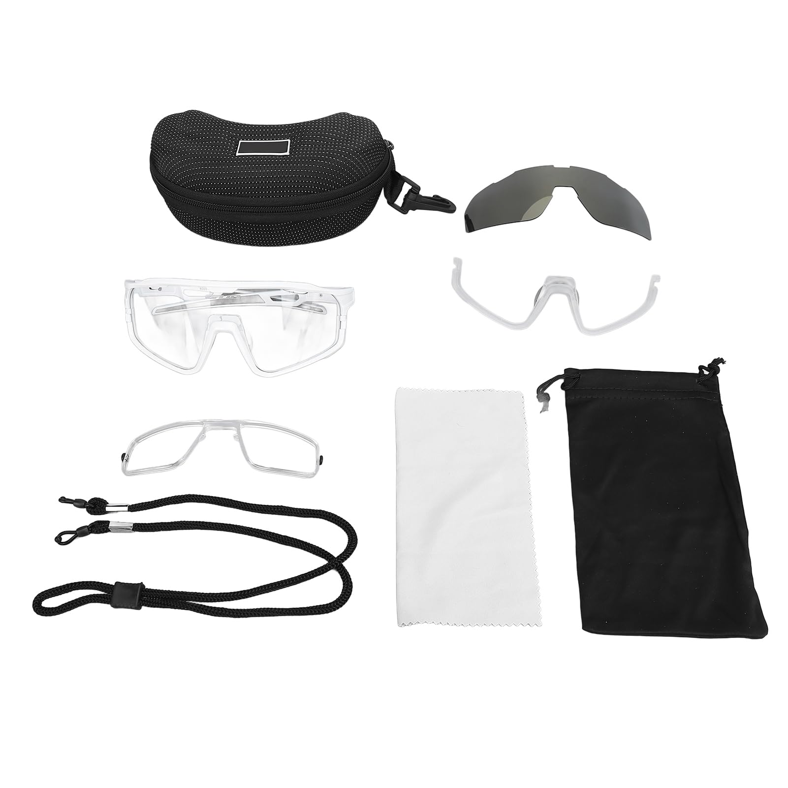 Keenso Spolaryzowane Sportowe Okulary Przeciwsłoneczne PC Ramka i Fluorescencyjna Soczewka Polaryzacyjna Okulary do Jazdy na Rowerze z Dodatkowymi Soczewkami 2 Oprawki do Biegania Wędkarstwo Mężczyźni