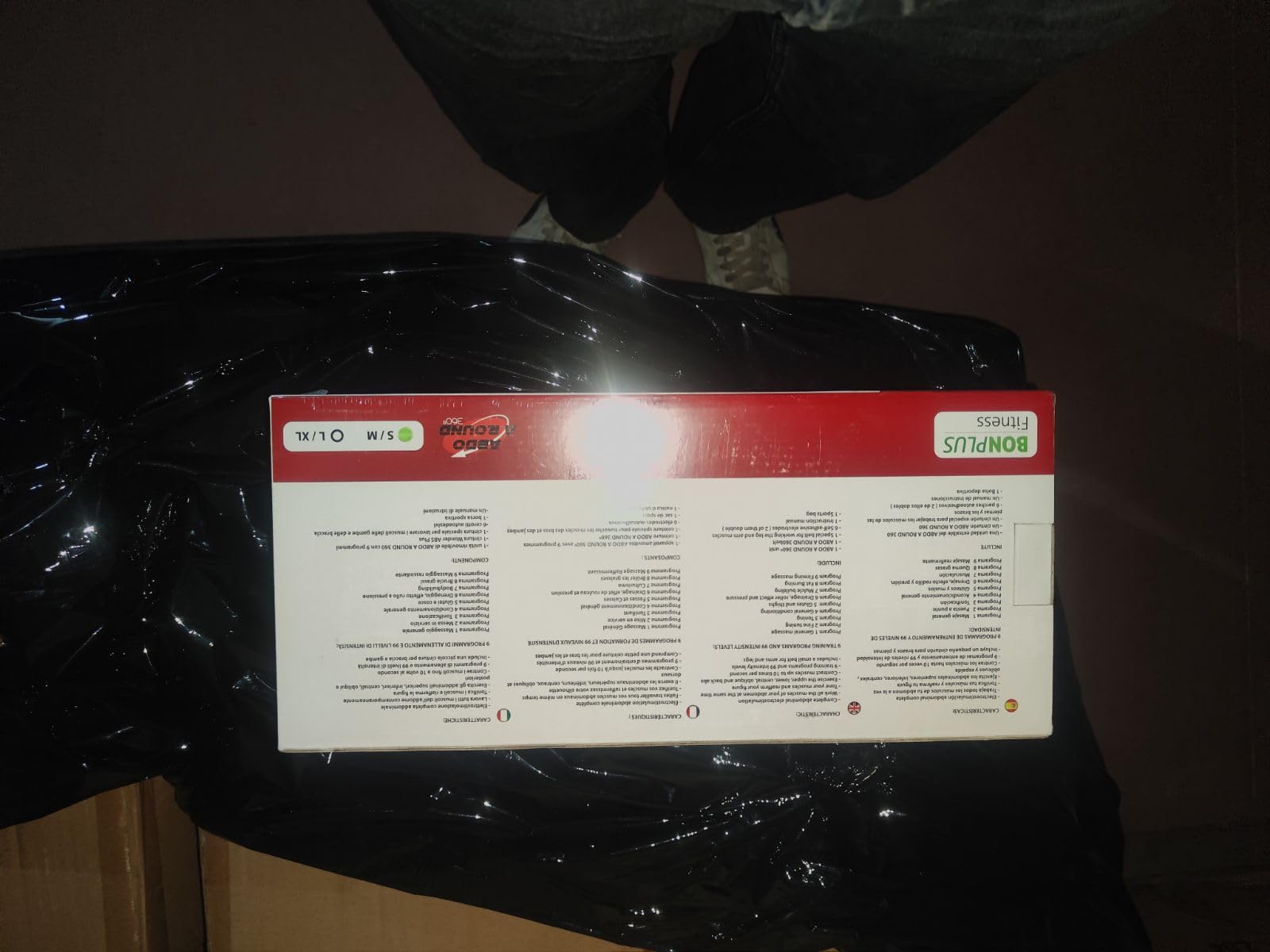 Elettrostimolatore Muscolare | Abdo A Round 360º | Stimolatore Muscolare Addominale | Toner per Addome/Braccio/Vita/Gambe | Cintura EMS | 9 programmi