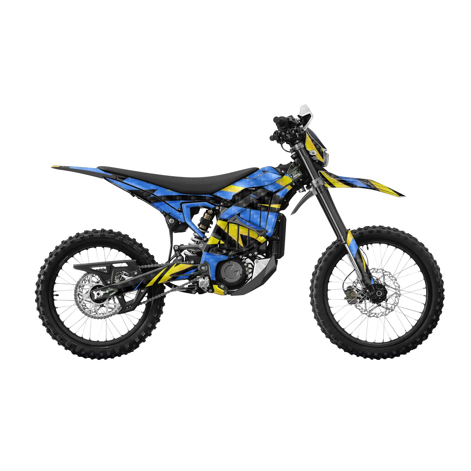 Carbon Fiber Surron Ultra Bee Graphics Kit Wrap - Tribal Blue - Sur-Ron Skin - Premium 3M Vinyl Protective Wrap Decal Cover - Easy to Apply | Crafted in The USA by MightySkins