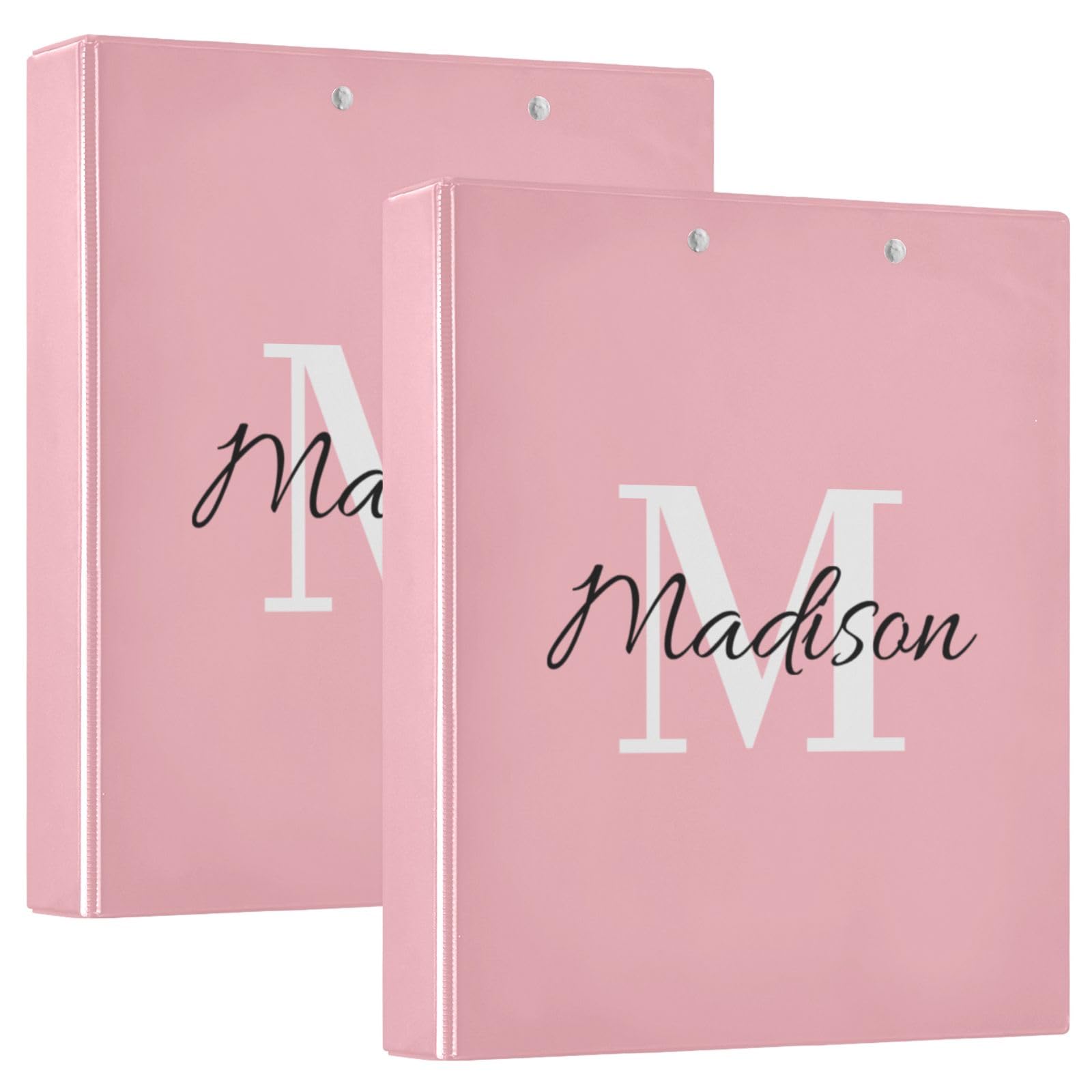 Raccoglitore personalizzato a 3 anelli da 3,8 cm con nome, raccoglitore ad anelli rotondo personalizzato per quaderni, contiene 200 fogli, per lavoro, scuola, ufficio, regalo personalizzato