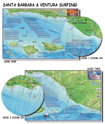 Franko's Maps, Franko's Surf Maps, Surf Maps, Surfing Maps, Santa Barbara Surfing, Santa Barbara Surf, Surf Spots, Authorized Dealer Full Warranty, Santa Barbara County Surfing, Ventura Surf Map, Fold-Up