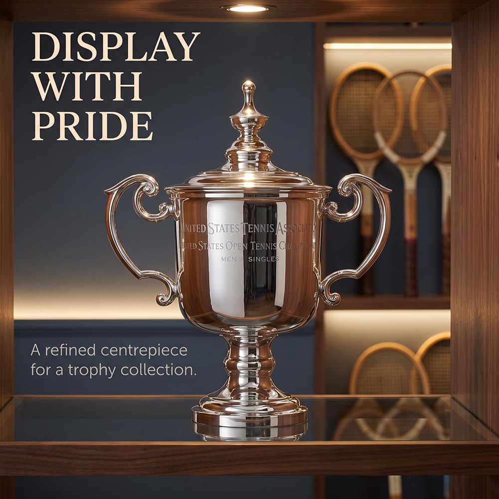 Mini Trofeo De Campeón De Tenis Masculino De US, Altura 16 Cm | Decoración Para Hogar, Oficina O Escritorio, Objeto De Colección Para Entusiastas Del Deporte, Regalo Para Amantes Del Tenis