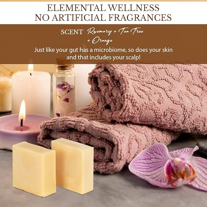 Miniatura 6 de Barras de champú orgánico - Champú hidratante para todo el cabello, ideal para hombres, mujeres y niños. Fragancia romero + árbol de té + naranja