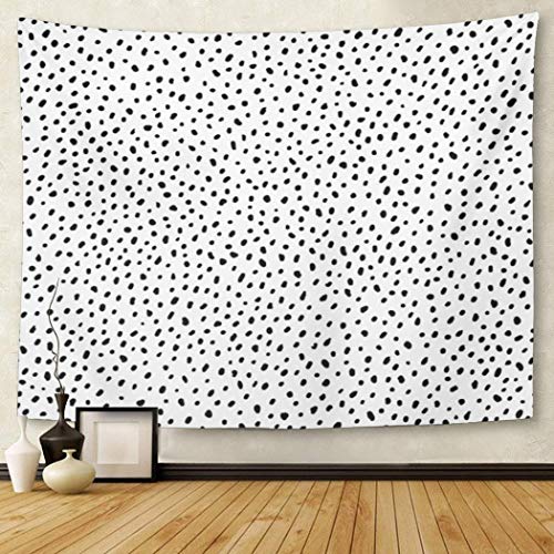 Tompop Tapestry Polka Dot Simple Structure Abstract Many Scattered Pieces Black White Home Decor Wall Hanging For Living Room Bedroom Dorm 60X80 Inches #TOP2