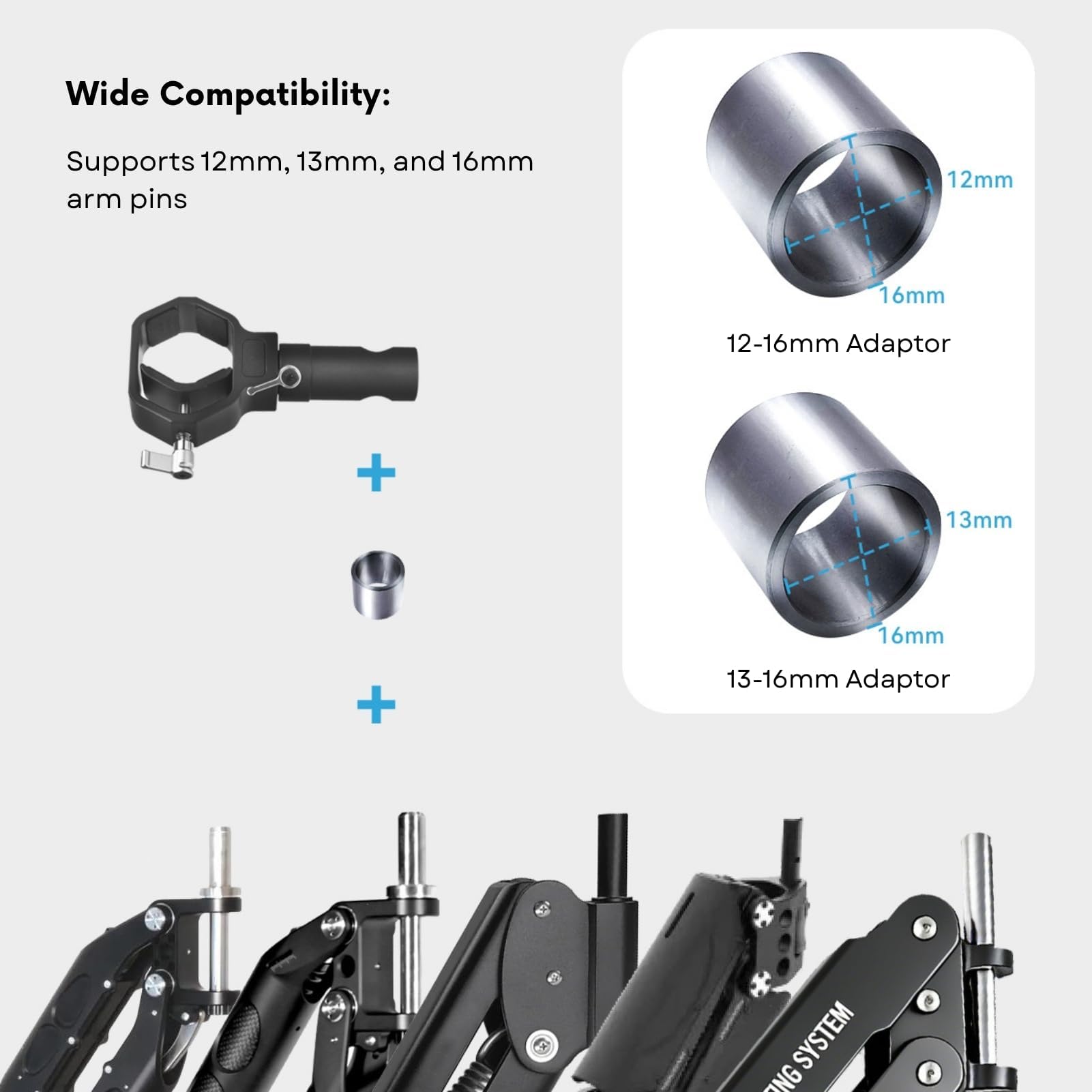 Thanos Pro C3Ⅱ Steadicam Gilet Gimbal Stabilizzatore, Braccio inclinabile regolabile, Gilet stabilizzatore Gimbal per DJI Ronin RS5 RS4 PRO,DJI RS4 Mini, RS3 Mini, RS3 PRO, RS2,etc. Payload 5–12,5 kg