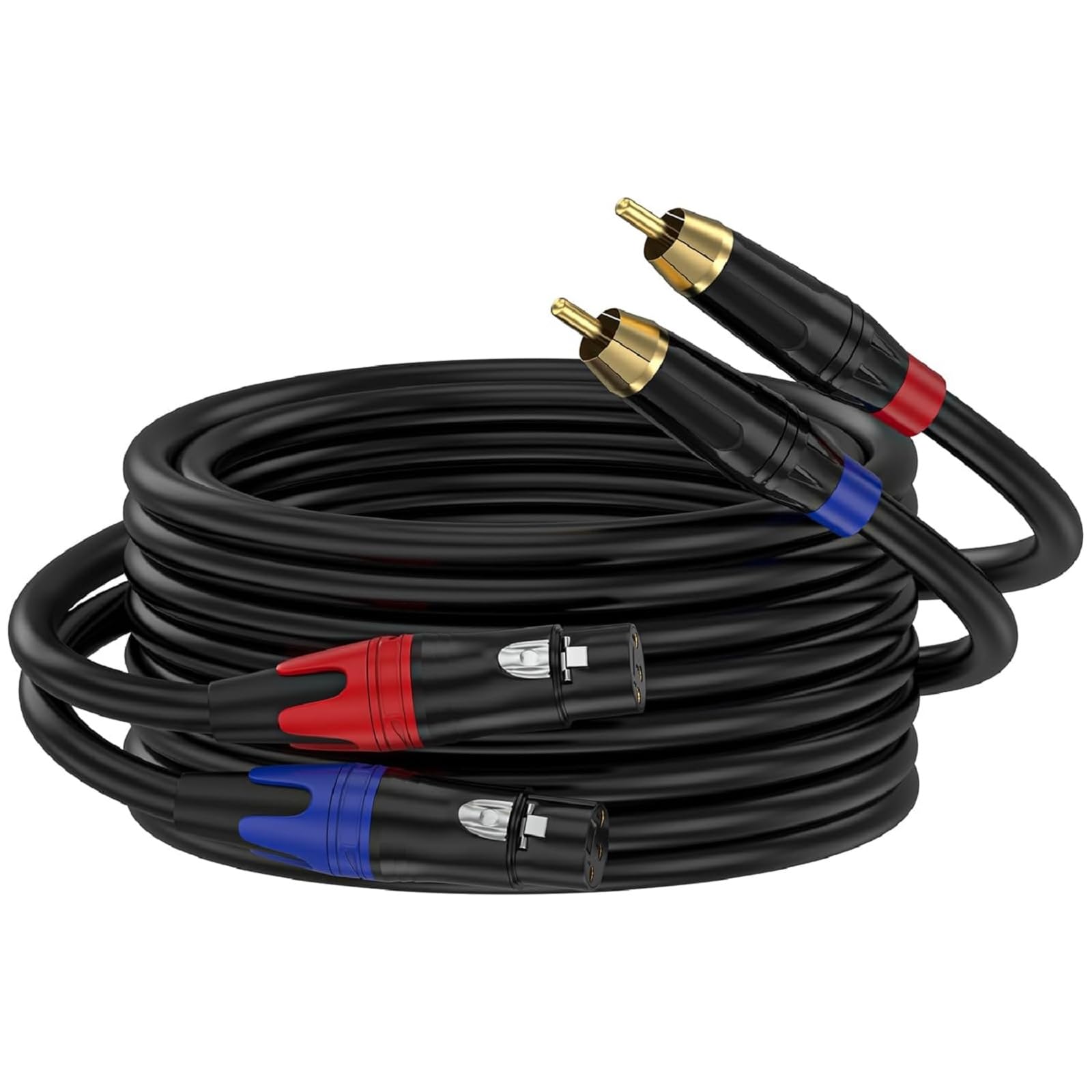 KEBILSHOP Dual XLR to RCA Cable, Dual XLR Female to Dual RCA Male Cable, 2 XLR Female to 2 RCA Male HiFi Audio Cable, 4N OFC Wire, for Amplifier Mixer Microphone. (1.5 Meter/5 feet)-image-44