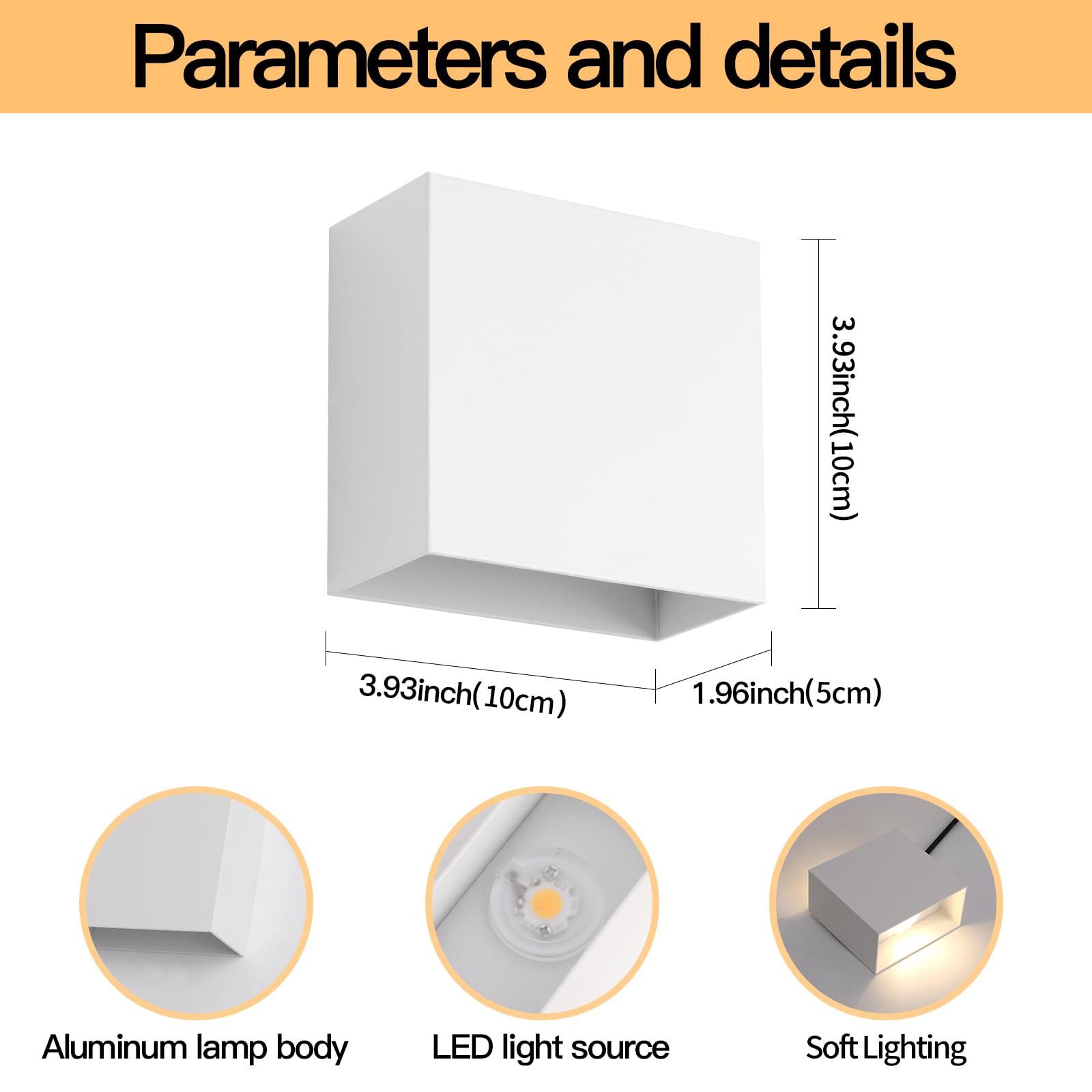 FUPE 2 Pezzi Applique da parete interno,LED Lampada da Parete interno,Moderno Up Down Applique da Parete 12W Bianco Neutro,Lampada da Parete Interni 1200LM per soggiorno,camera da letto,corridoio
