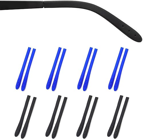 Miniatura 8 de Puntas de extremo de las patillas para lentes antideslizantes, funda de tubo de silicona suave, retenedores de repuesto para patas planas de metal