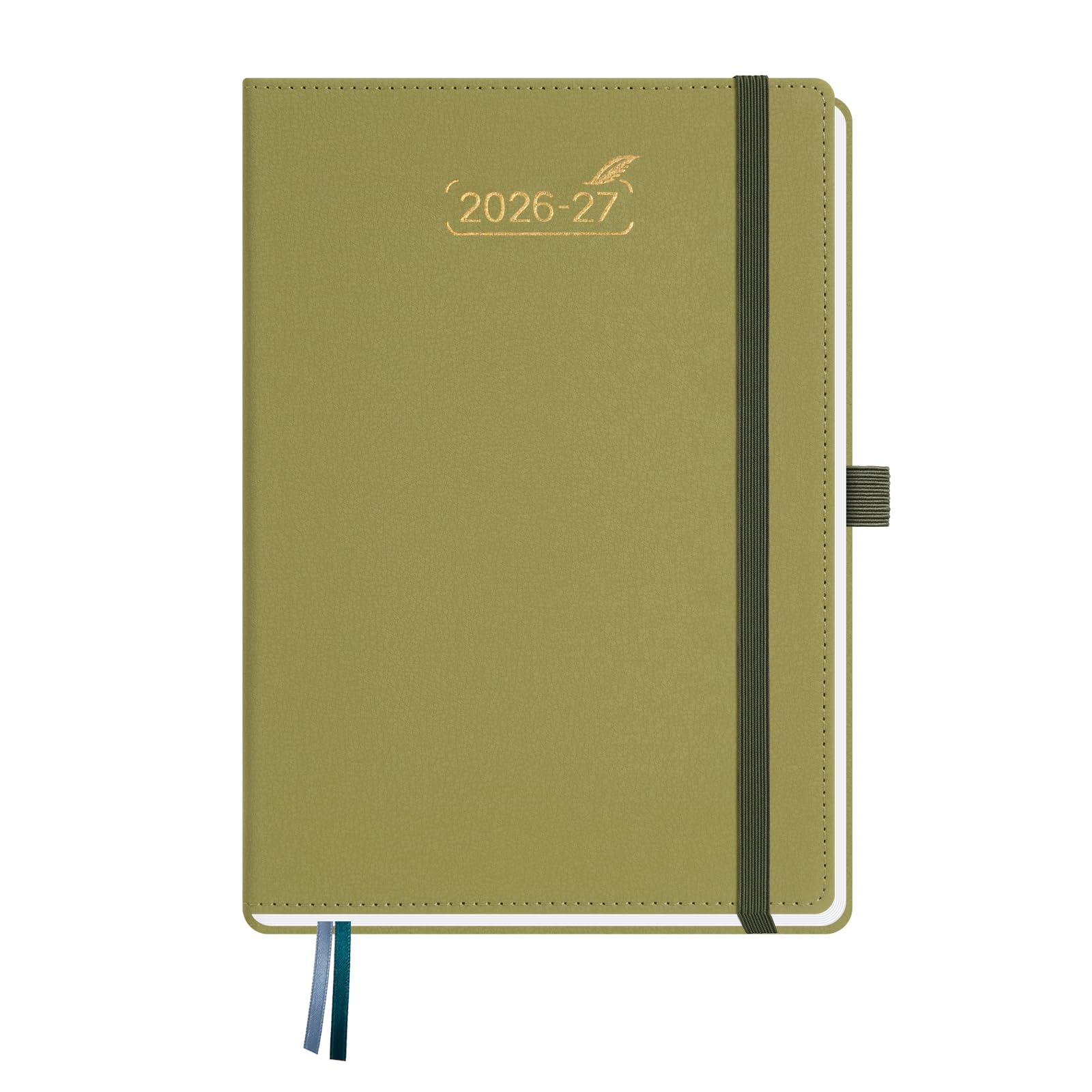 BEZEND A5 Academic Diary 2026-2027 Week to View with 2 Columns & Notes (Jul 26-Dec 27). Dual Schedule Weekly Planner for Busy People, with Pen Holder & Monthly Tabs. PU Leather Hardback, Mustard