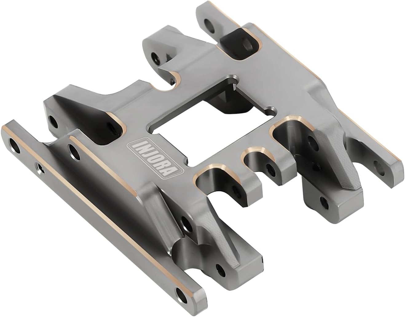 INJORA Brass Grey Skid Plate Transmission Mount CNC Upgrade for TRX4M 1/18 RC Crawler, 53g