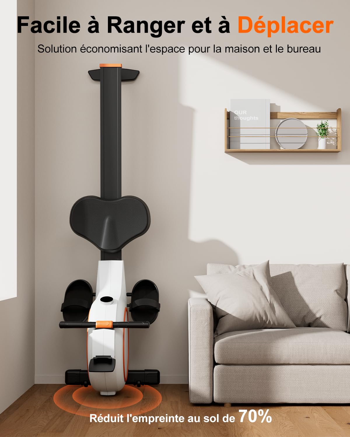 Superun Rameur avec 32 Niveaux de Résistance Magnétique Silencieuse, Rameur Cardio pour La Salle de Gym à Domicile, avec Écran LCD, Compatible APP
