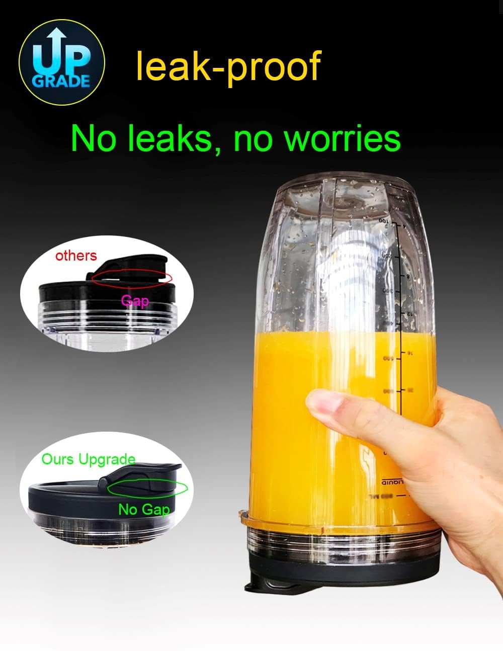 Replacement blender Blade and 18oz Cups for Ninja Accessories, Only Compatible with Nutri Ninja Foodi Power Blender SS150,SS151,SS300, SS350,SS351, CO351B, SS100, SS101,CO101B etc.