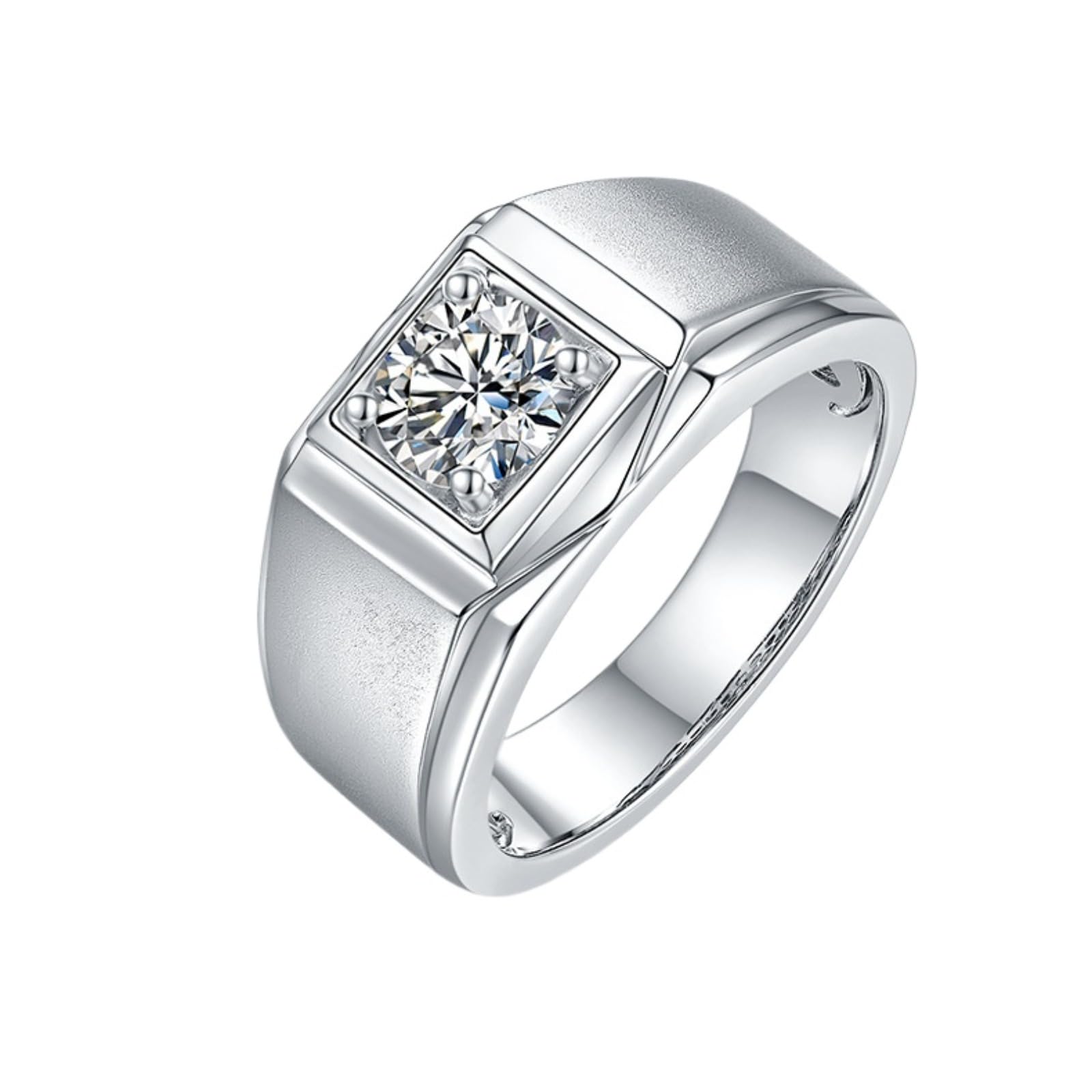 Anillos de compromiso de moissanita de 1 quilate para hombres, cultivados en laboratorio, anillos de boda de diamantes para hombre, anillos de promesa de moissanita, anillos de boda de