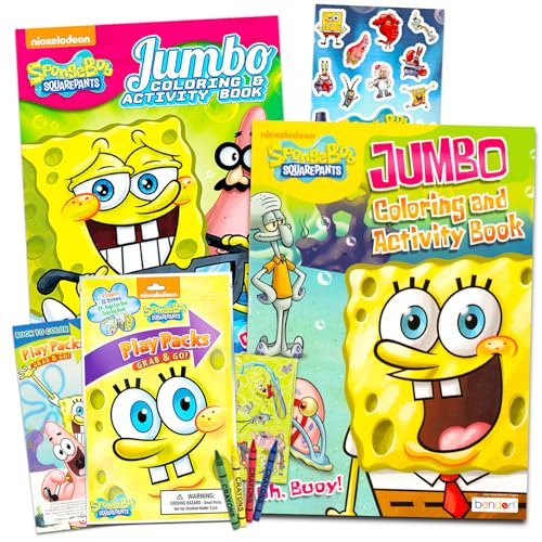 Spongebob Squarepants Coloring Books for Kids - 3pk Activity Sticker Bundle