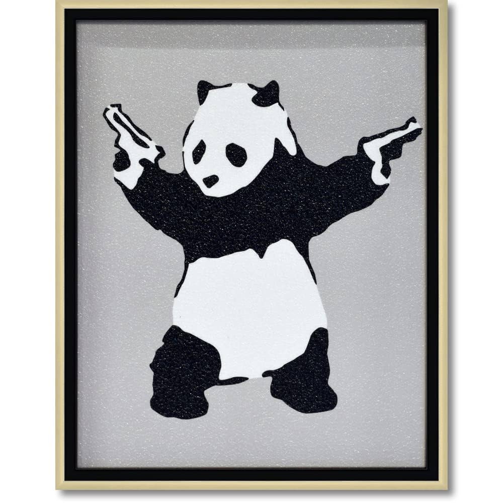 バンクシー アートフレーム Banksy ポスター パンダ 拳銃 Amazon | ユーパワー バンクシー Gel加工 アートフレーム