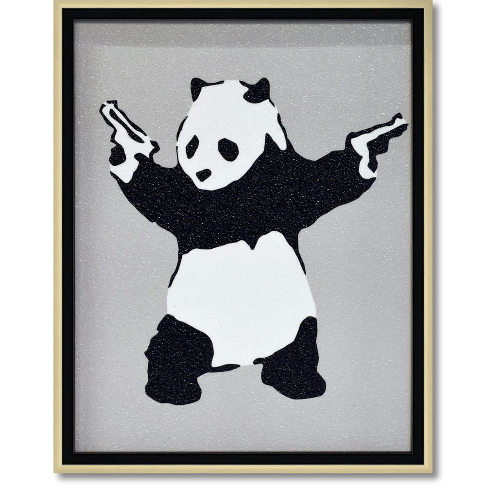 バンクシー アートフレーム Banksy ポスター パンダ 拳銃 Amazon | ユーパワー バンクシー Gel加工 アートフレーム