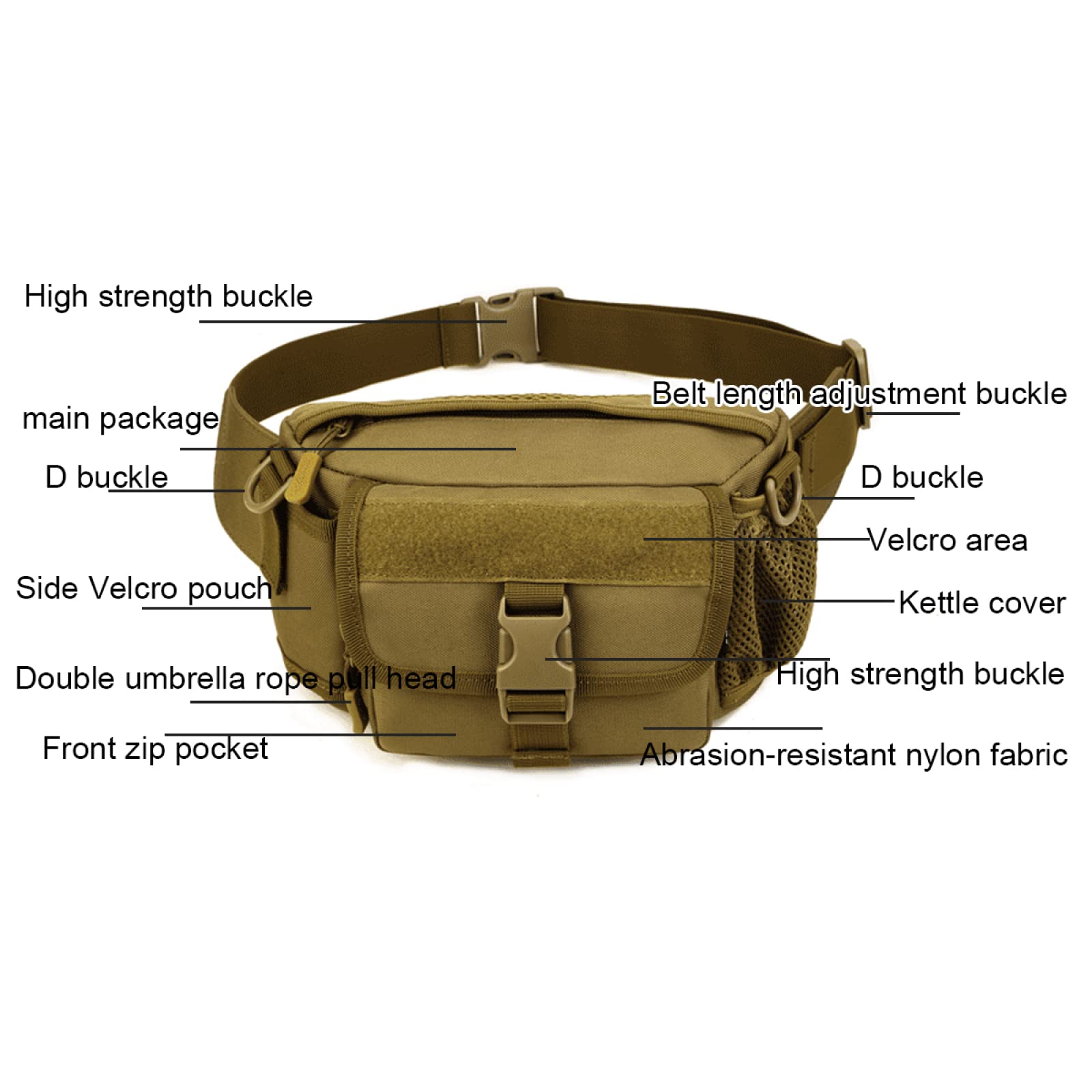 REEBOW GEAR Borsa a Tracolla Multifunzione da Ciclismo Borsa a Tracolla Tattica per Alpinismo Borsa Casual,ACU