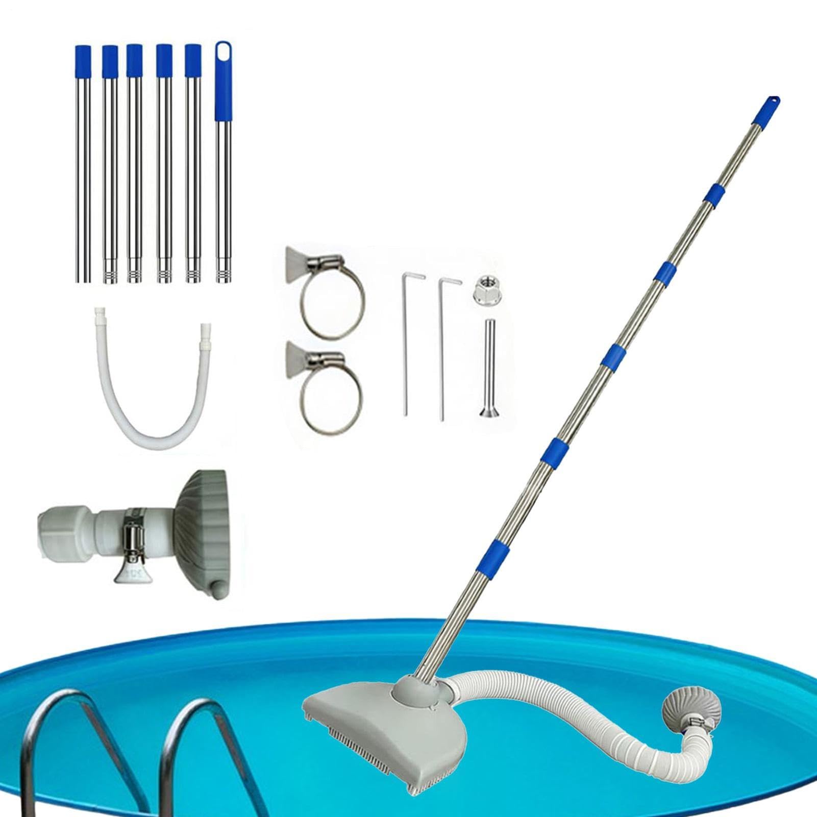 Pool Vacuum Cleaner - Adjustable Manual Suction Tool with Hose | Powerful Swimming Pool Cleaning Equipment, Debris Remover | Indoor Outdoor Backyard Ground House Dock