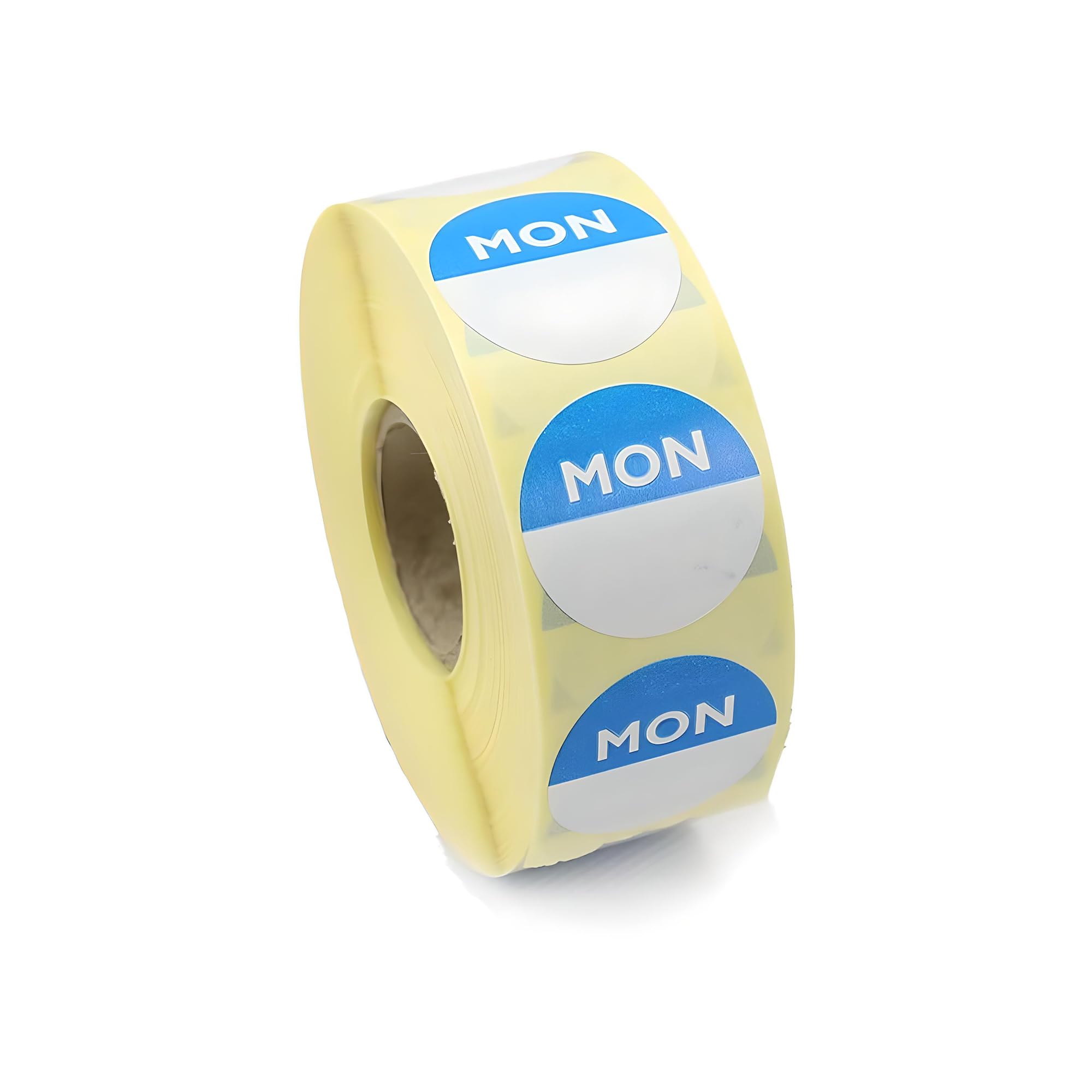We Can Source It Ltd - Blue Day Dots Food Labels Monday - Food Hygiene Day Labels for Commercial Kitchens, Restaurants - Self Adhesive Roll of 1000 Stickers Per Pack