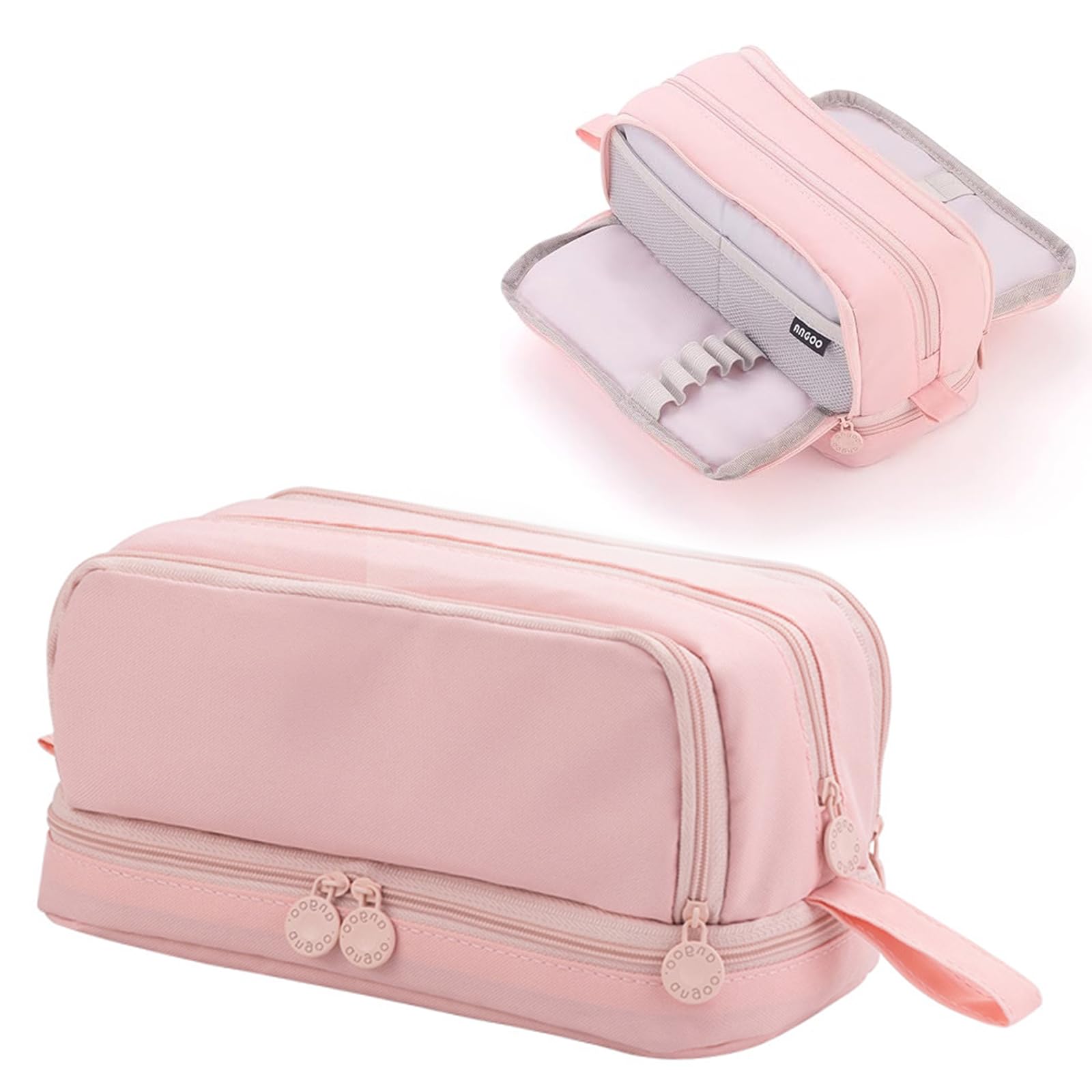 Big Capacity Pencil Case Canvas High Large Storage Pouch Marker Pen Case Simple Stationery Bag School College Office Organizer for Teens Girls Adults Student