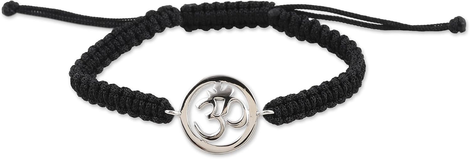 NOVICA No Stone .925 Sterling Silver Men's Bracelet 'Altar to Enlightenment'
