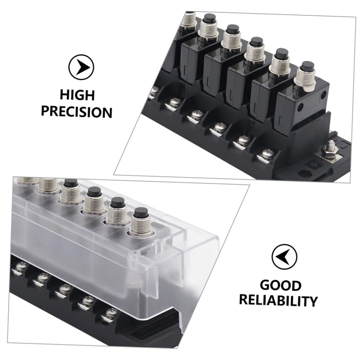 1set Circuit Breaker Block Position Overload Protection Box for Cars Rvs and Boats Main Line and Branch Breakers Shell and Insulation