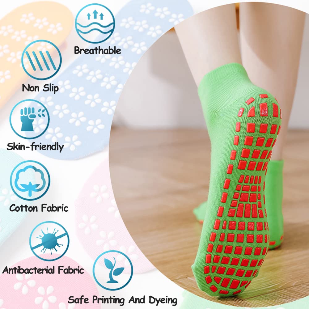 10 Paia Calzini Yoga Donna Antiscivolo Donna Calze Pilates Caviglia con Puntini in Gomma per Fitness Danza Pilates Sport