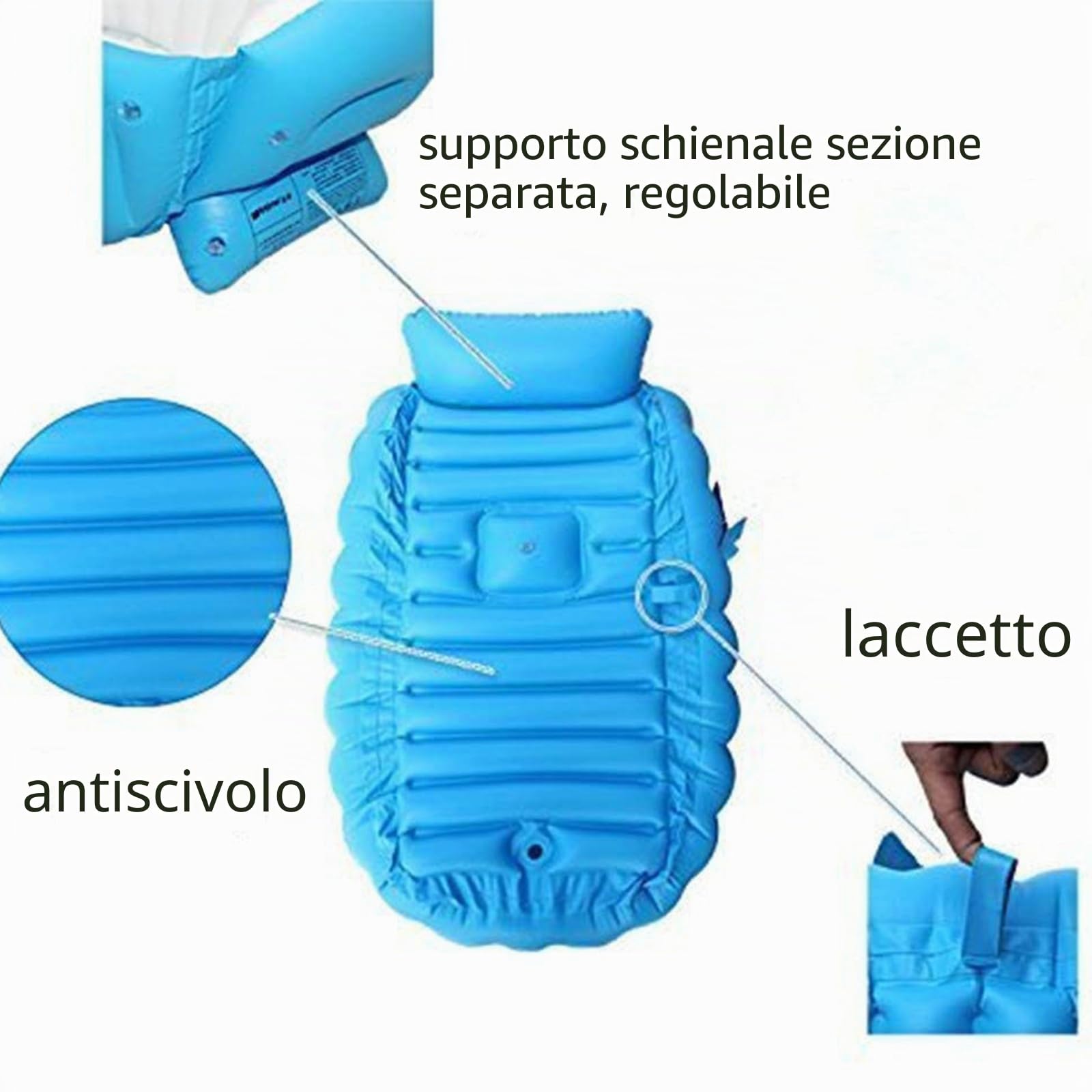Vasca da Bagno Gonfiabile per Bambini - Morbida, Antiscivolo, Pieghevole, Spessa per Estate e Viaggio - Doccia, Bacino di Grandi Dimensioni