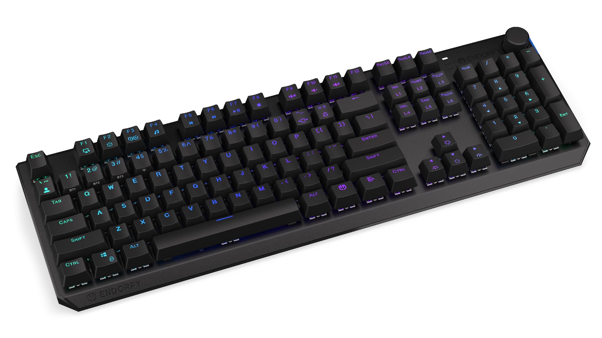ENDORFY Thock Wireless Red, tastiera meccanica full size, QWERTY, switch Kailh Red, RGB, keycaps in PBT, EY5A079