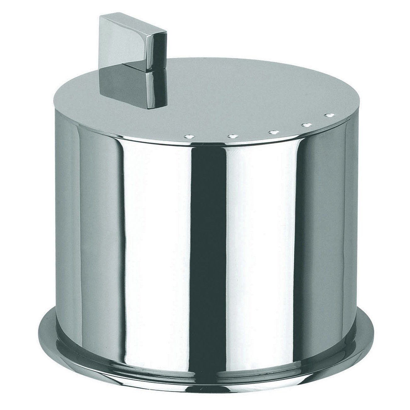 Ginger Kubic Solid Brass Vanity Jar No. 1, Medium Size, Polished Chrome