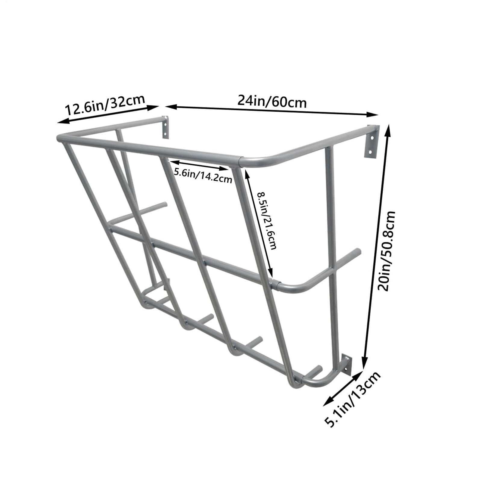 de heno para Cabra, alimentador de heno de Cabra, Soporte de Pared, de aleación de Aluminio, de heno de Pared con Estante de Metal extraíble, Estante de heno Multiusos para Colgar en