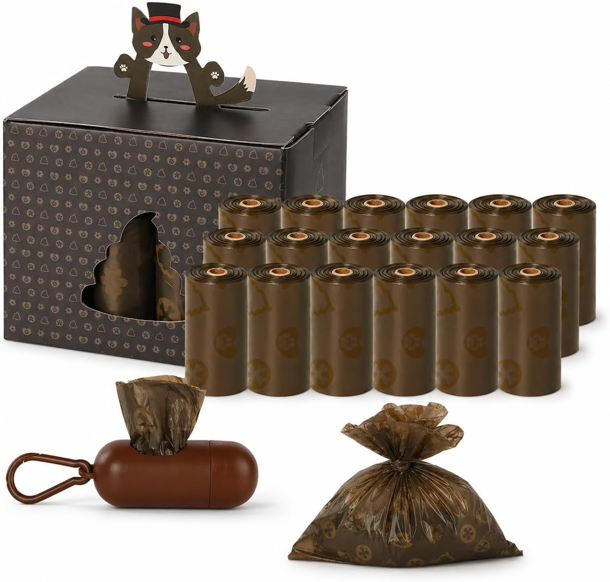 Dog Poop Bags Rolls, Poop Bags for Dogs with Dispenser, Dog Waste Bags, Scented Dog Poop Bags, Pet Waste Bags for Dog Walking (270)