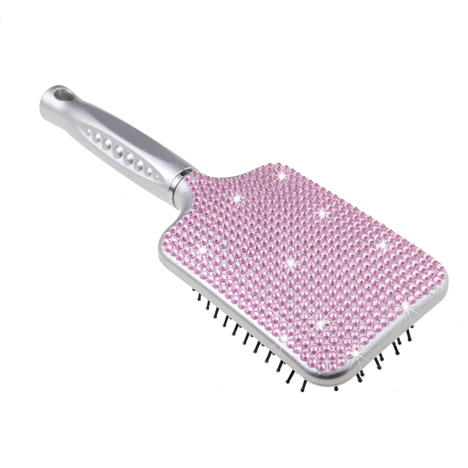 Fashion Pink Crystal Paddle Brush,Exclusive Blingbling Hair Brush,Massage Air Cushion Rhinestone Hair Comb For Women