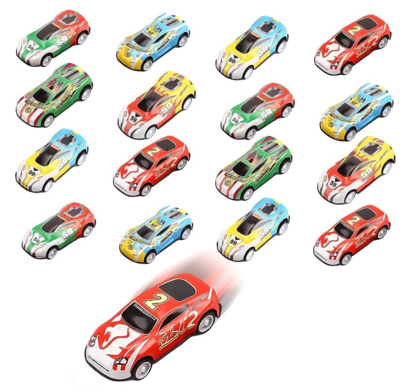 YTPAFK 16 Mini Alloy Pull Back Cars for Kids, Toy Cars, 6.7cm*3cm Micro Machines Featuring Diecast Metal Shells, Kids' Play Vehicles, Birthday Party Gifts, Boys Toys Age 3 4 5 6 7