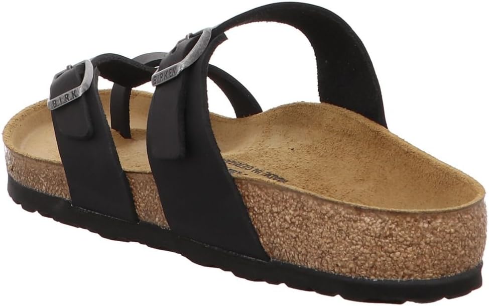 Birkenstock Girl's Mayari Birko-Flor Nubuck Flip Flops, Black, 8 US
