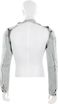 MCR Safety 38425MW Memphis Split Cow Leather Welding Sleeve with Adjustable Neck Strap, Gray, 25-Inch