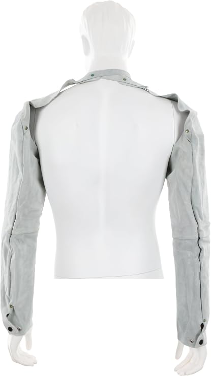 MCR Safety 38425MW Memphis Split Cow Leather Welding Sleeve with Adjustable Neck Strap, Gray, 25-Inch