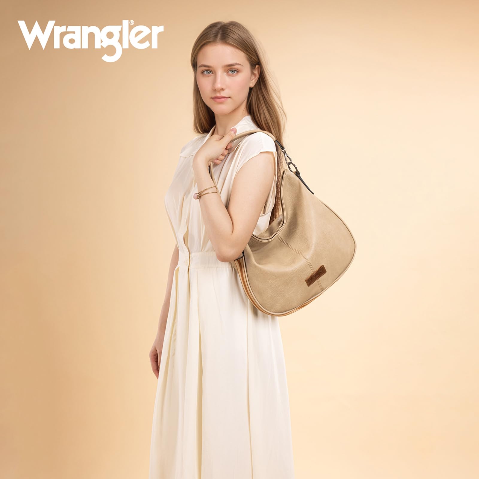 Wrangler Hobo Bags Large Crossbody Bag for Women Shoulder Purse Handbags with Adjustable Strap: *Khaki