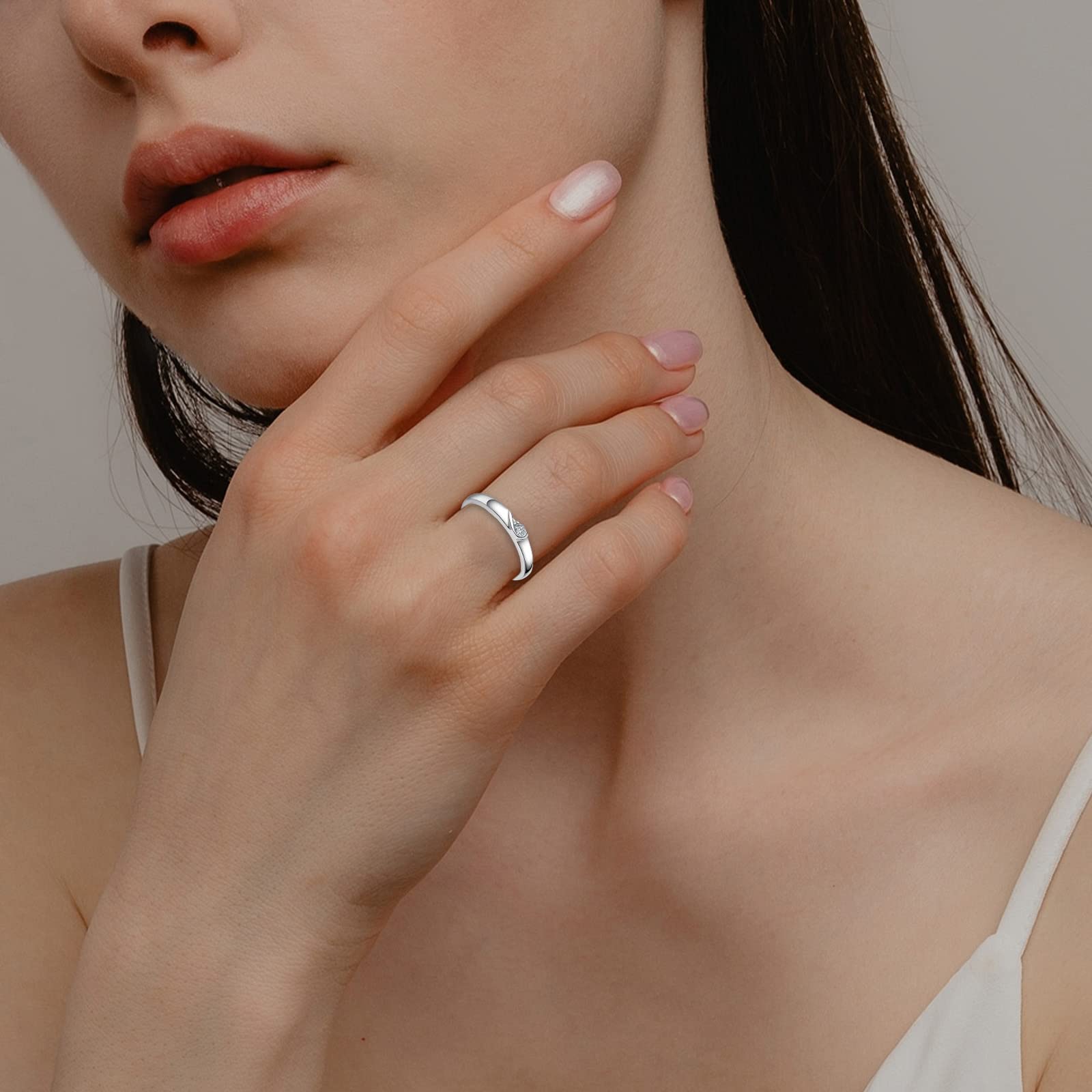 Anillo de boda de plata de ley for siempre, anillo de pareja con nudo, anillo de apertura ajustable, anillos Vintage for chicas adolescentes