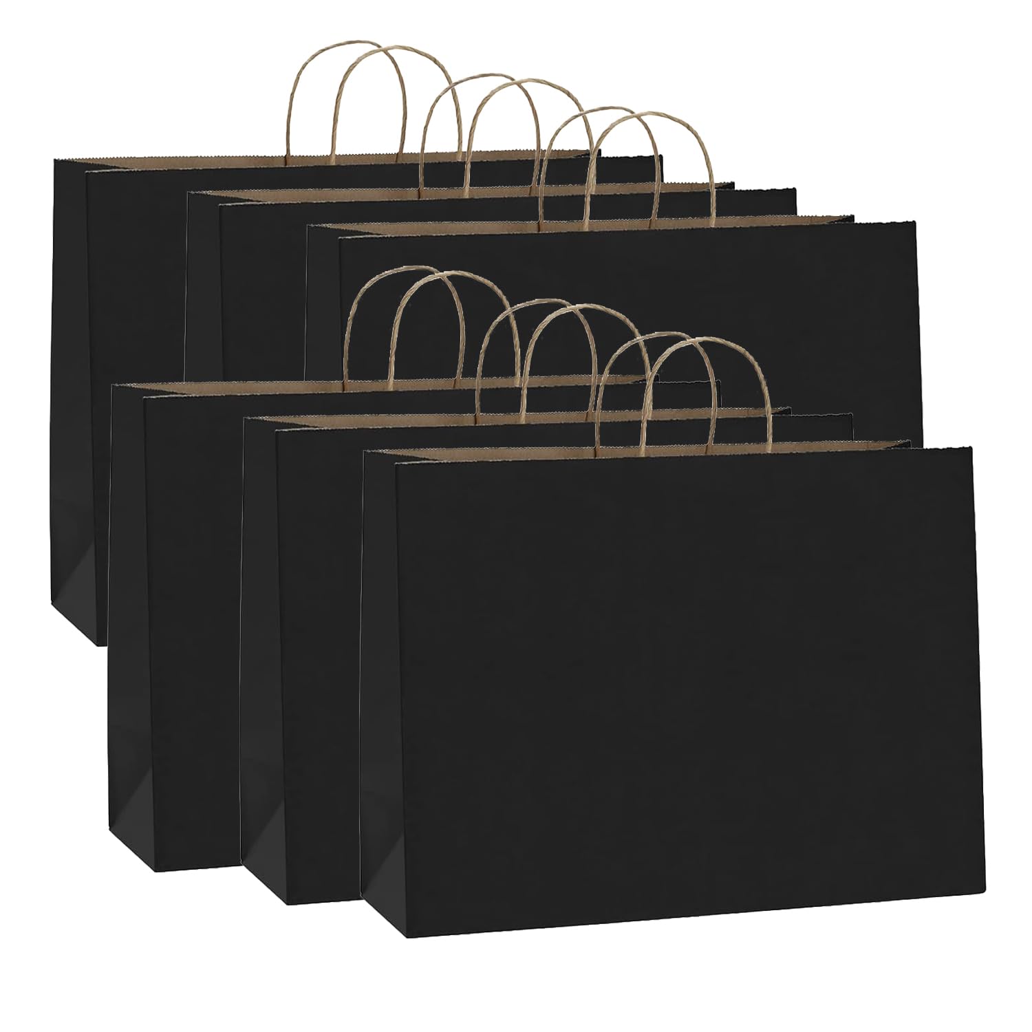 Kugooyi Sacchetti Regalo In Carta Kraft: 6 Pezzi Con Manici, 26x12.5x33cm Per Feste E Matrimoni - 3