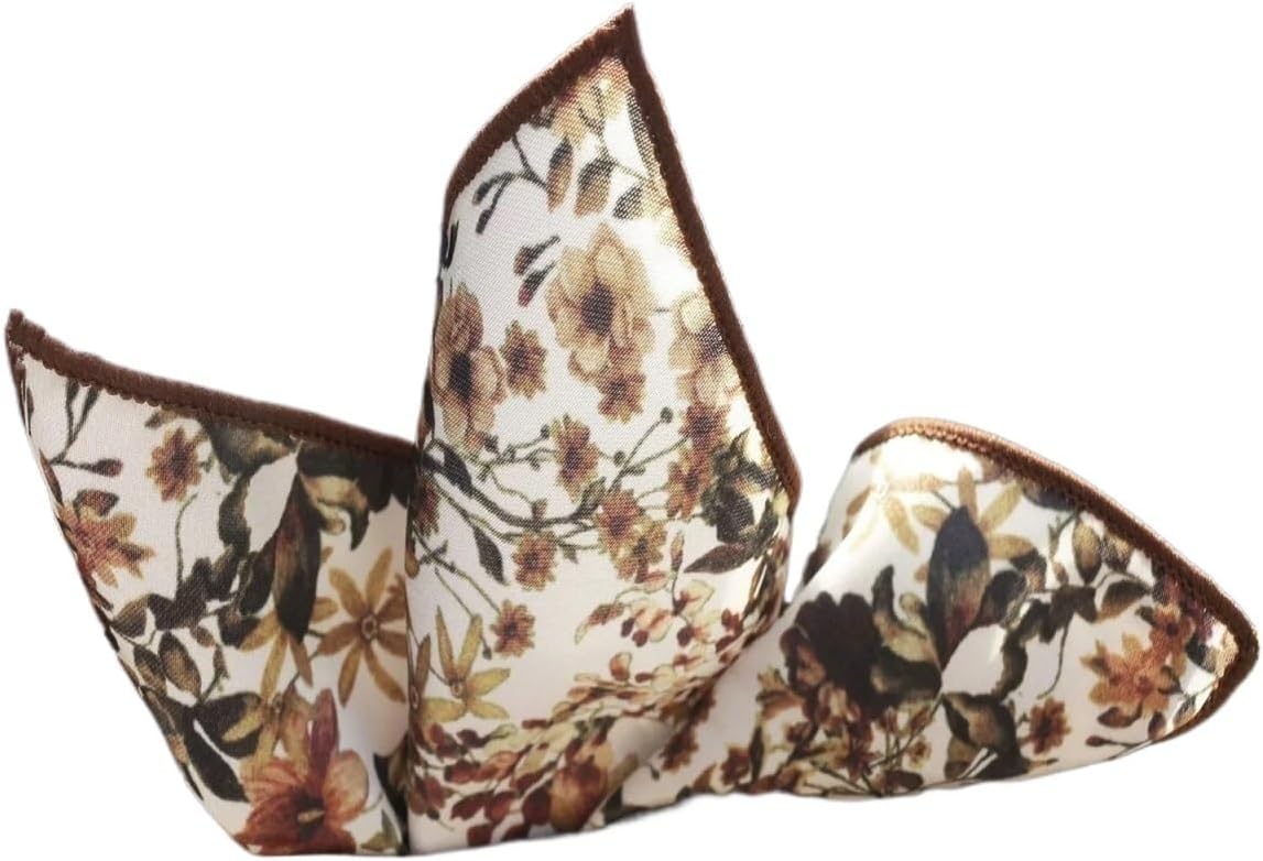 Pocket Squares For Men 10PCS Floral Printed Pocket Square For Men Formal Silky Soft Handkerchief Wedding Suit Accessories