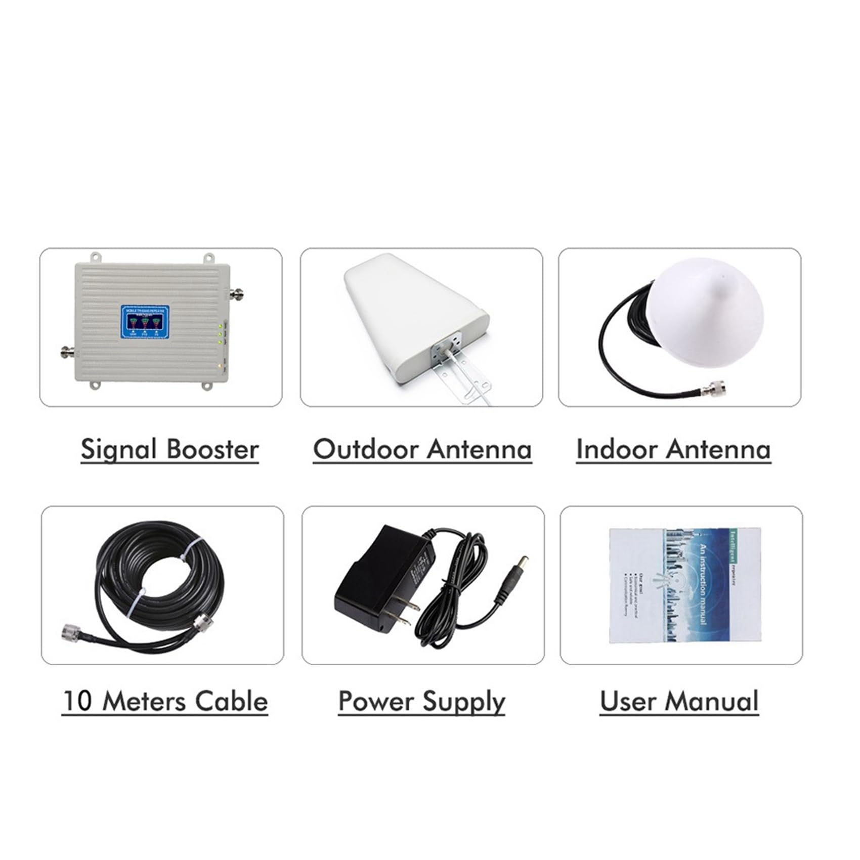 2X Amplificateur de Signal Tri-Bande 2G 3G 4G 5G 900 1800 2100 MHz GSM WCDMA LTE Répéteur de Signal Universel Prise UE