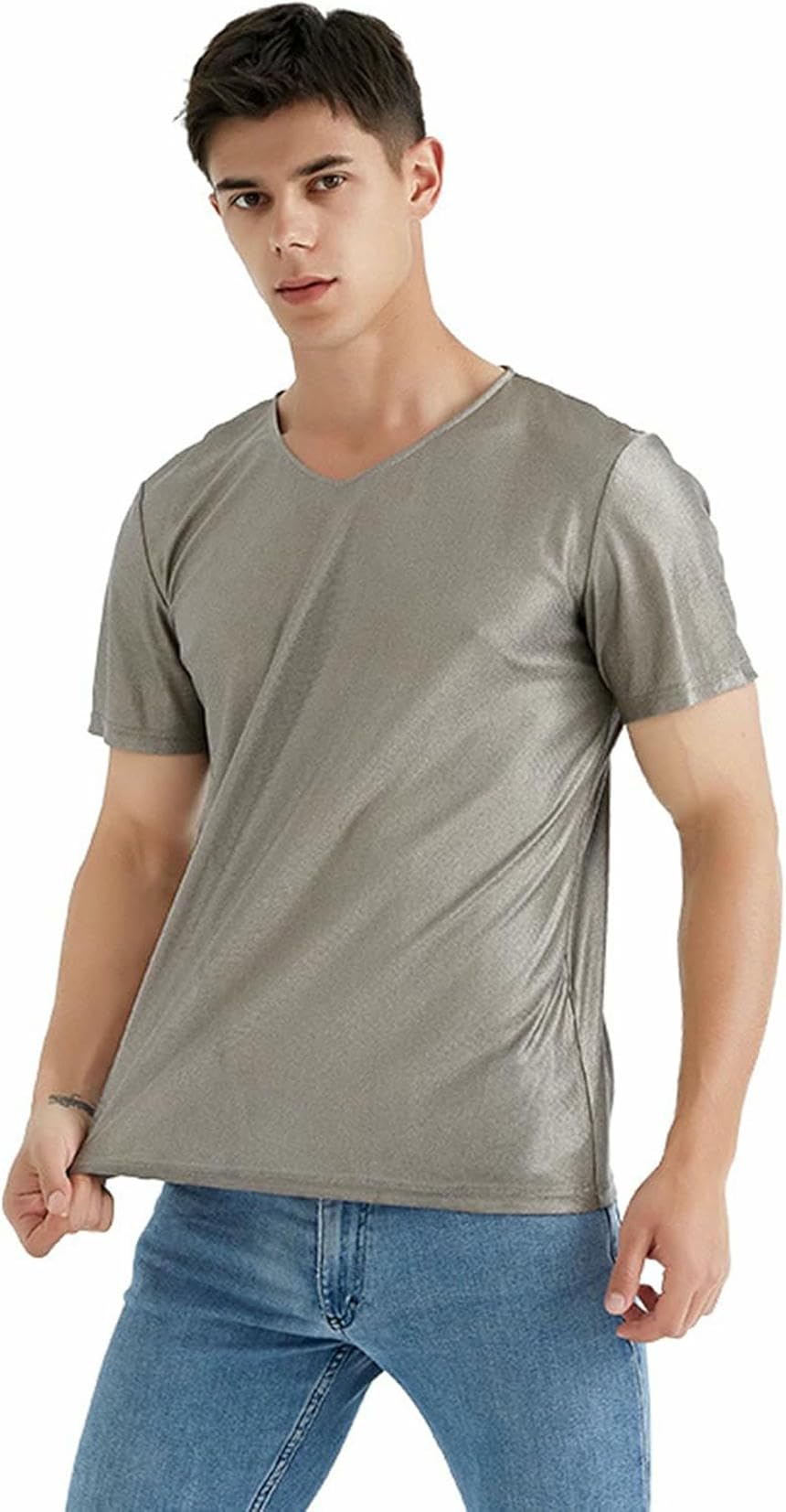 Camiseta contra radiación 5G con blindaje EMF RF de plata
