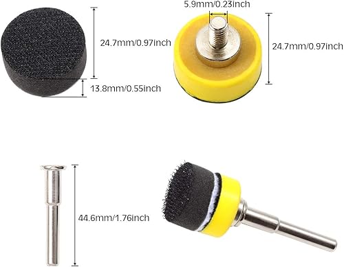 Miniatura 6 de SPEEDWOX Paquete de 5 discos de lijado de 1 pulgada con gancho y bucle con accesorio de taladro de vástago de pulgadas, almohadillas de respaldo y