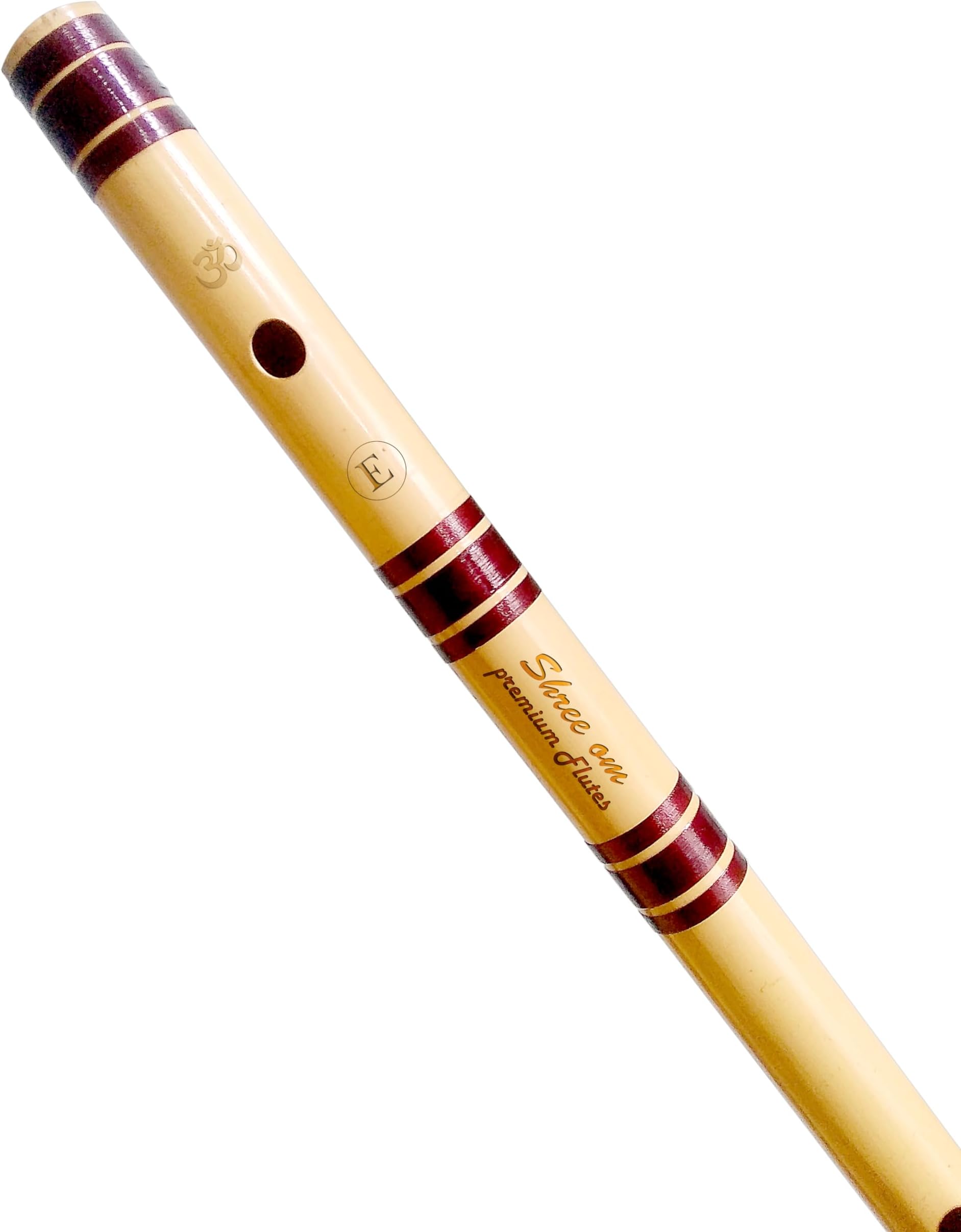 E Natural Base Flute/Bansuri | Professional Bamboo Flute | Right Handed | With Flute Cover Bag Plus PVC pipe